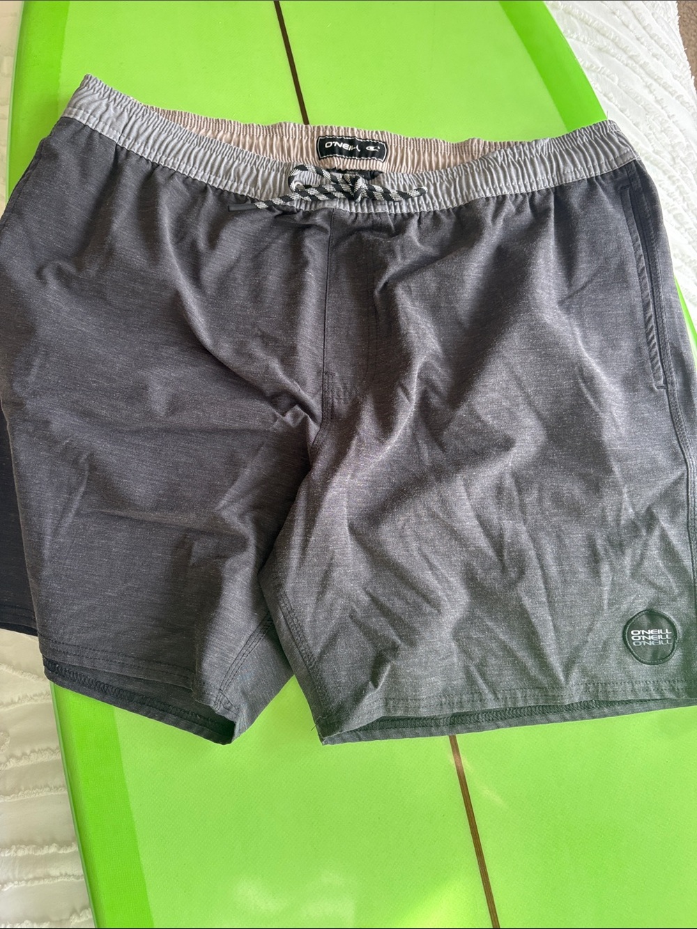 O'Neill Men's Charcoal Gray Swim Hybrids with Light Gray Waistband